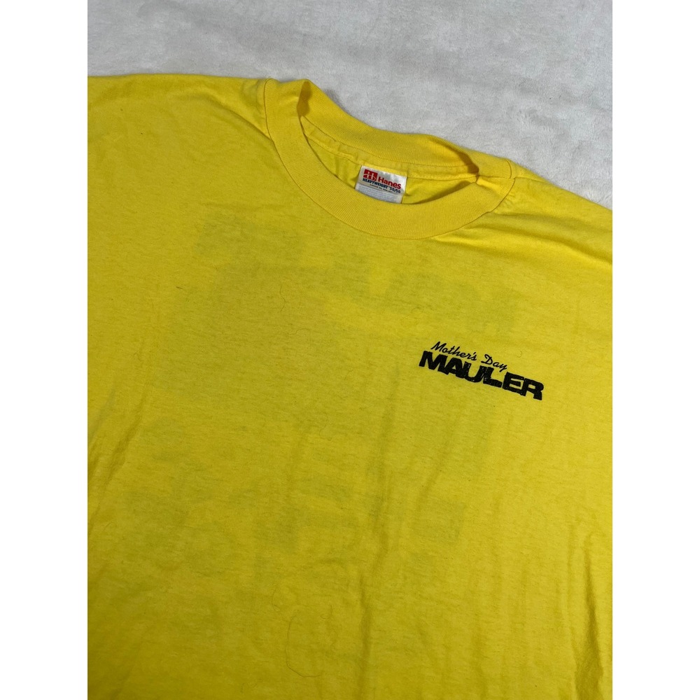 Hanes Mother's Day Mauler Graphic Tee‎ Vintage Style Yellow XL